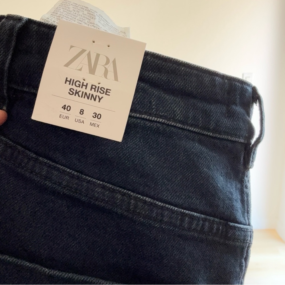 Zara Blue Skinny Jeans High Rise